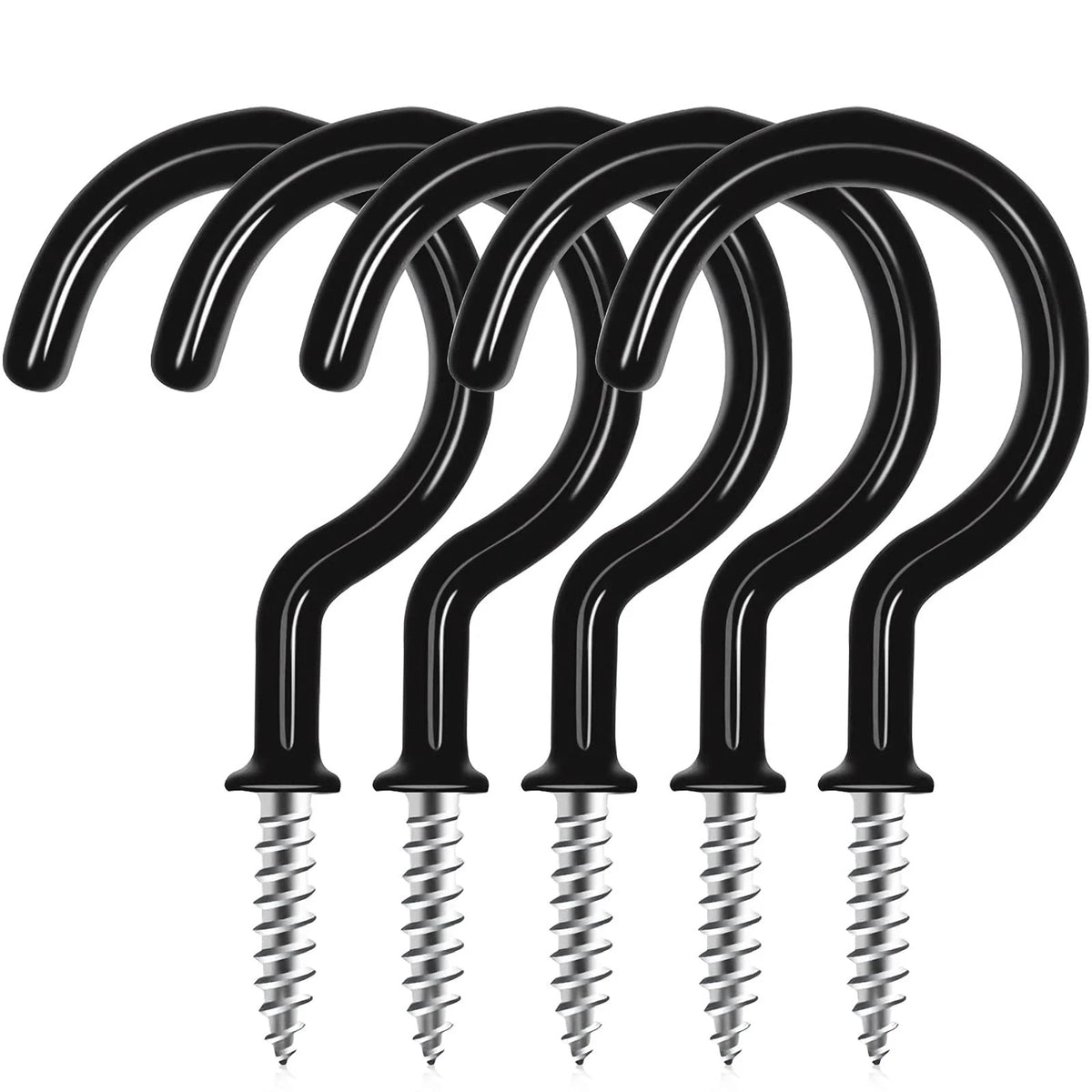 Cup Screw Hooks,1 Inch Vinyl Coated Ceiling Hooks,100 Pack Screw in Hook,Wind Ch