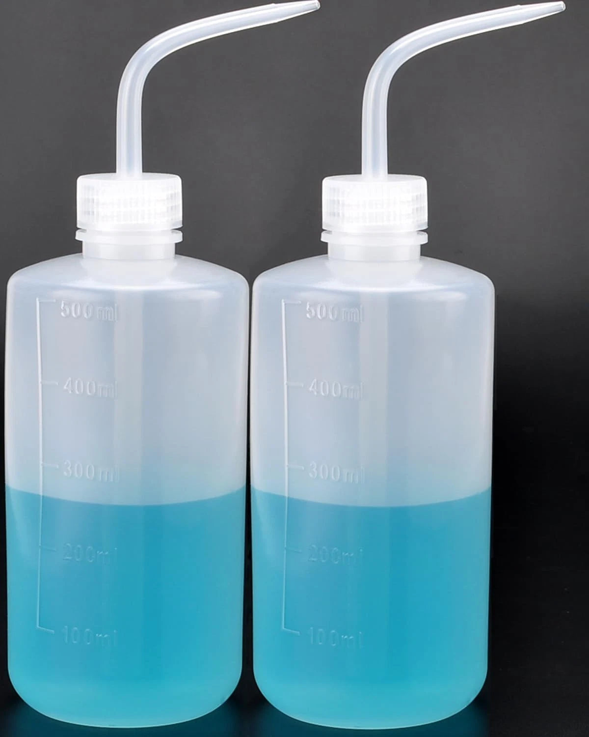 2Pack 500ml Squeeze Bottle 16.9oz, No Spill Wash Bottles Large with Handy Mea...