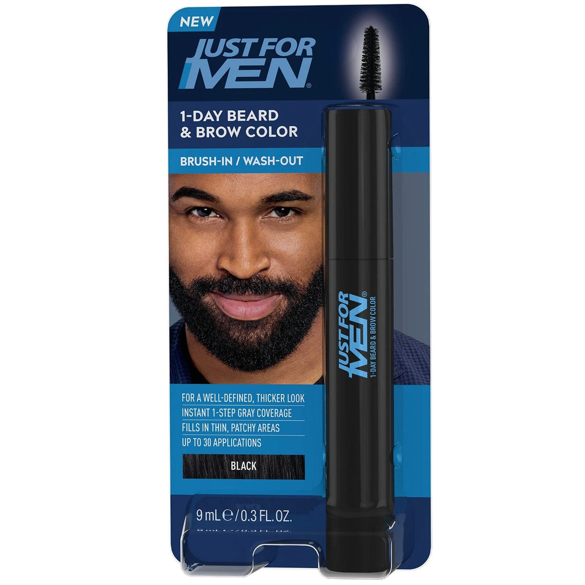 Just for Men 1-Day Beard & Brow Color, Temporary Color - Black