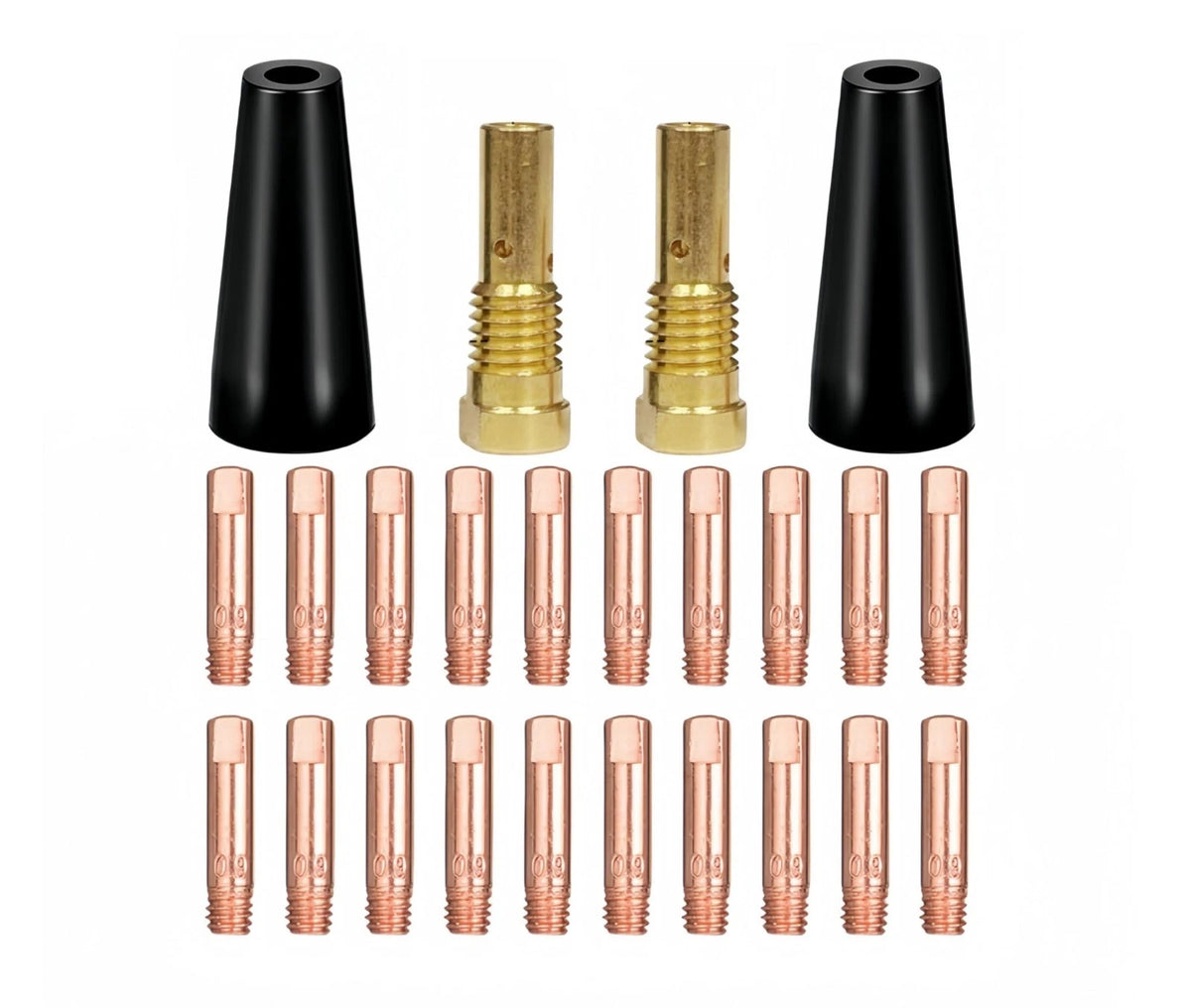 24pc Flux Core Gasless Welding Nozzle Tip Kit .030 MIG Welder Accessory