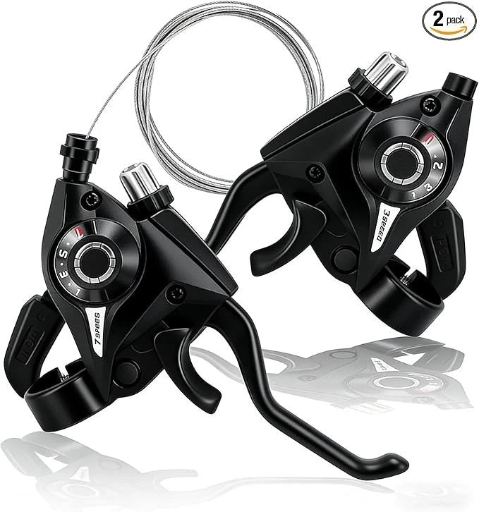 3X7 Speed Bike Shifter Brake Levers Combo, 21-Speed Integrated Bicycle Gear Shif