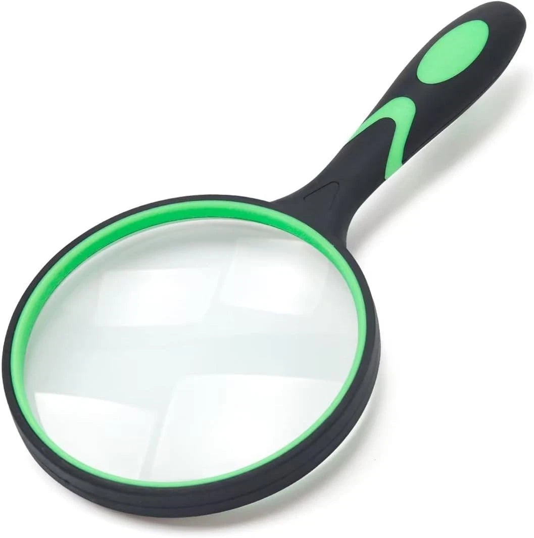 Large Magnifying Glass 10X Handheld Reading Magnifier for Seniors & Kids - 100MM