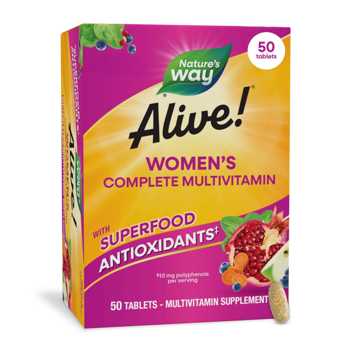 Nature's Way Alive! Complete Multivitamin for 50 Count (Pack of 1), Natural