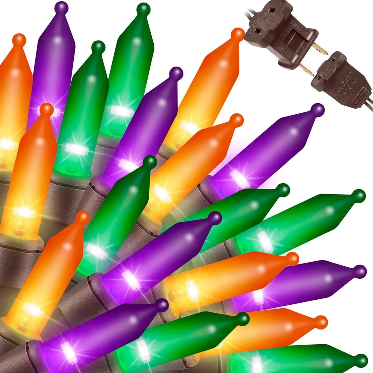 Joomer Orange Purple Halloween String Lights, 19.5FT 100 LED Mini String Lights,