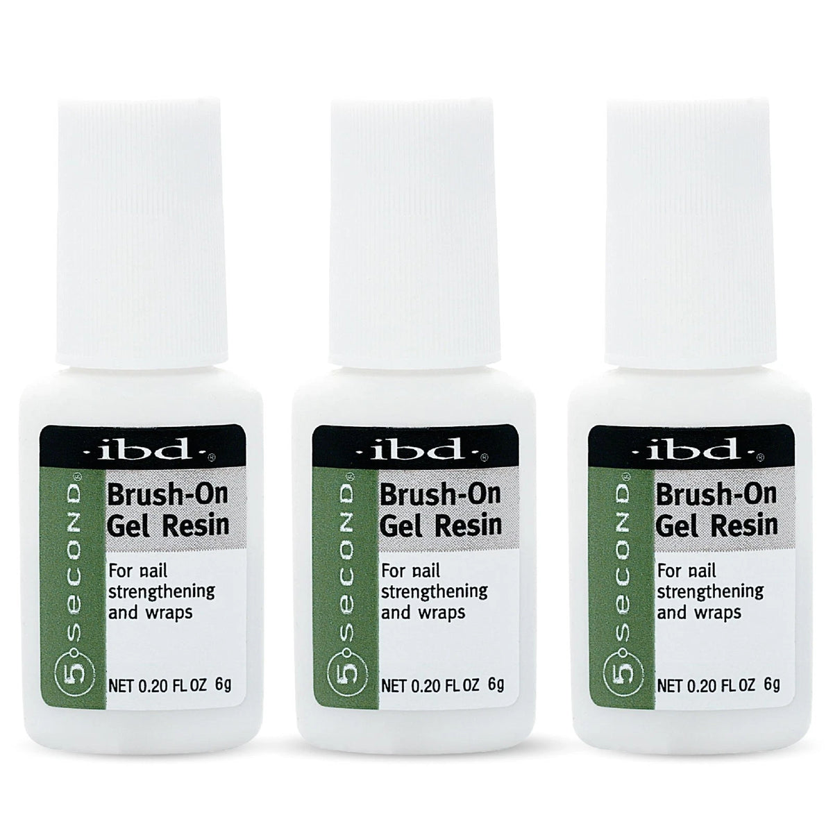 IBD 5 Second Brush On Nail Glue Gel Resin ?0.20 Fl Oz (Pack of 3),