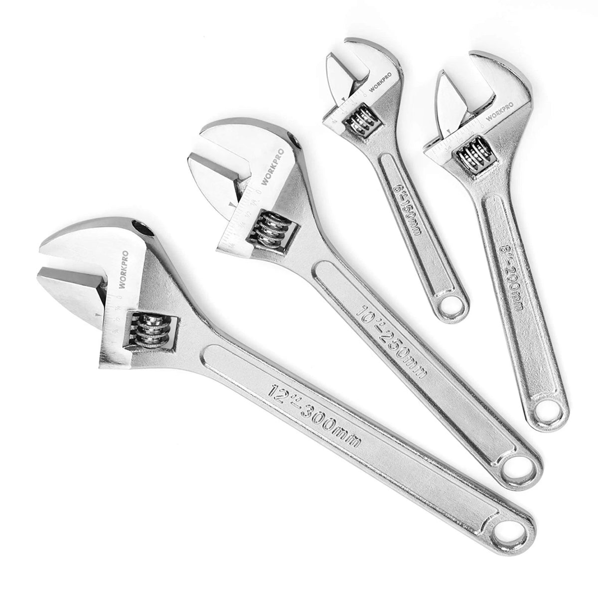 Crescent 4-Piece Adjustable Wrench Set 6-12 in Adjustable CR-V Steel