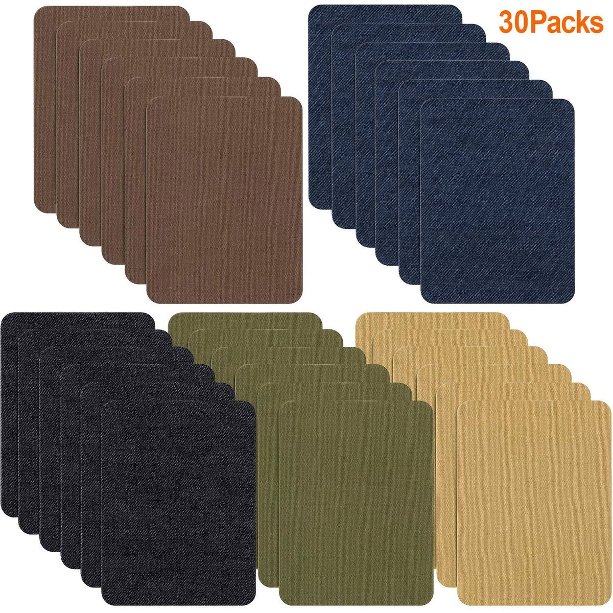 Iron on Patches for Clothing Jeans 30 PCS, Denim Repair Patches Kit 4.9 X 3.7 In