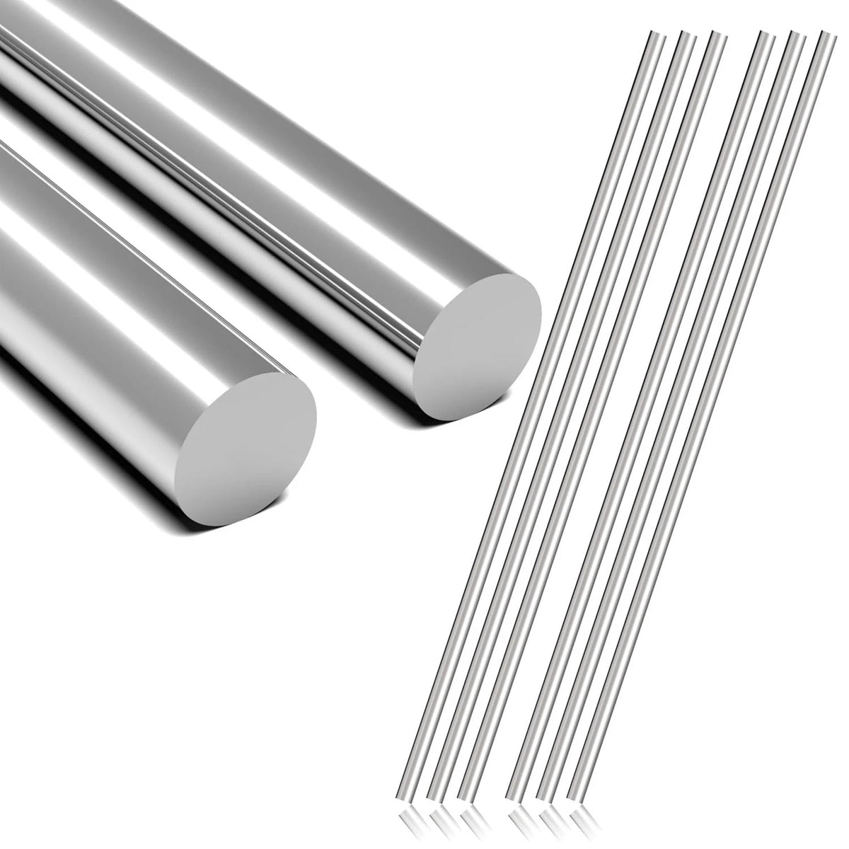 Lyrlidr 6 Pcs 304 Stainless Steel Round Rods - 2mm Dia x 10