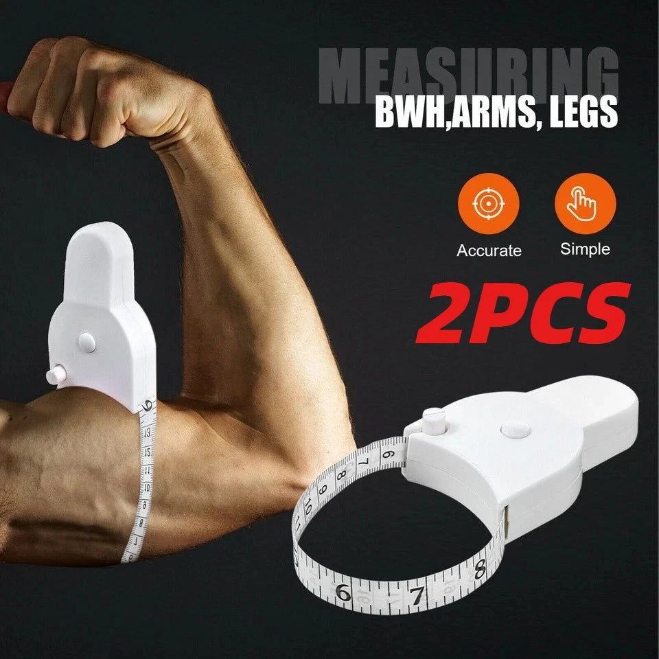 2PCS Automatic Telescopic Tape Measure for Self Tightening Body Waist Bust Arms