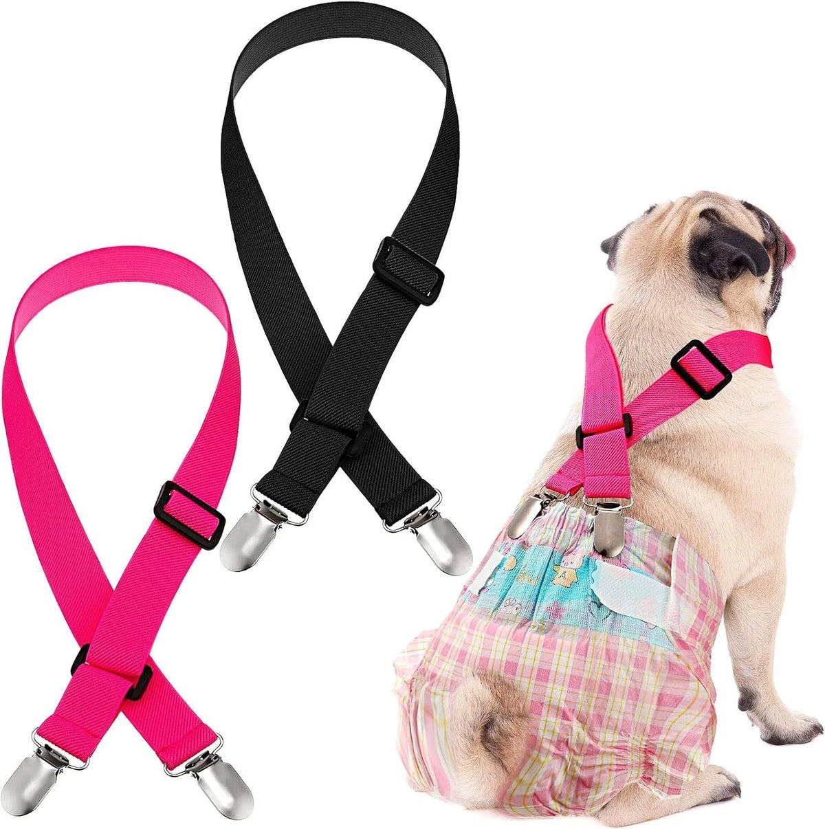 Nuanchu 2 Pieces Dog Suspenders for Diapers Female Male Keeper Suspender Diaper