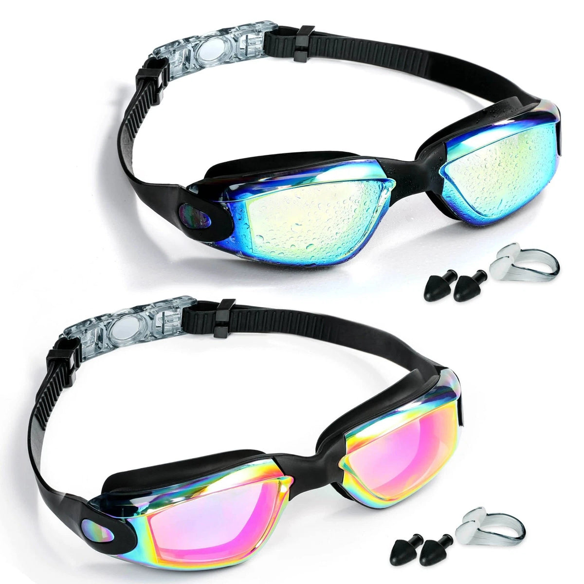 Swim Goggles - 2 Pack Swimming Goggles anti Fog No Leaking for Adult Wom