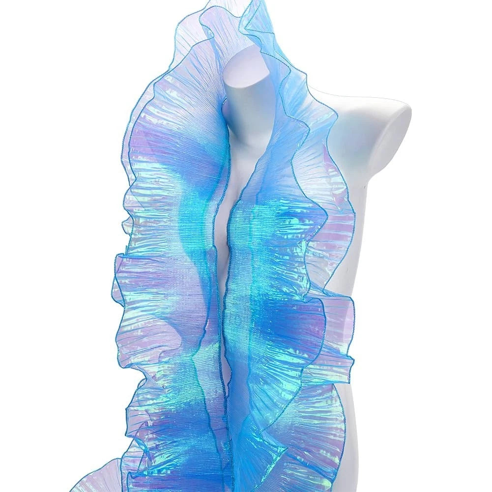 11 Yards Organza Ruffled Fabric Ruffle Retro Organza Fabric Trim Edge Gather Ruf
