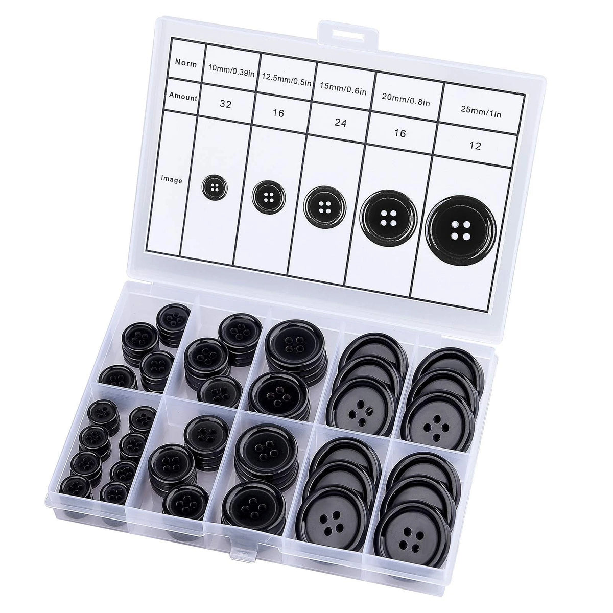 100 Pcs Premium Mixed Resin Sewing Buttons, Eco-Friendly 4-Hole Craft...