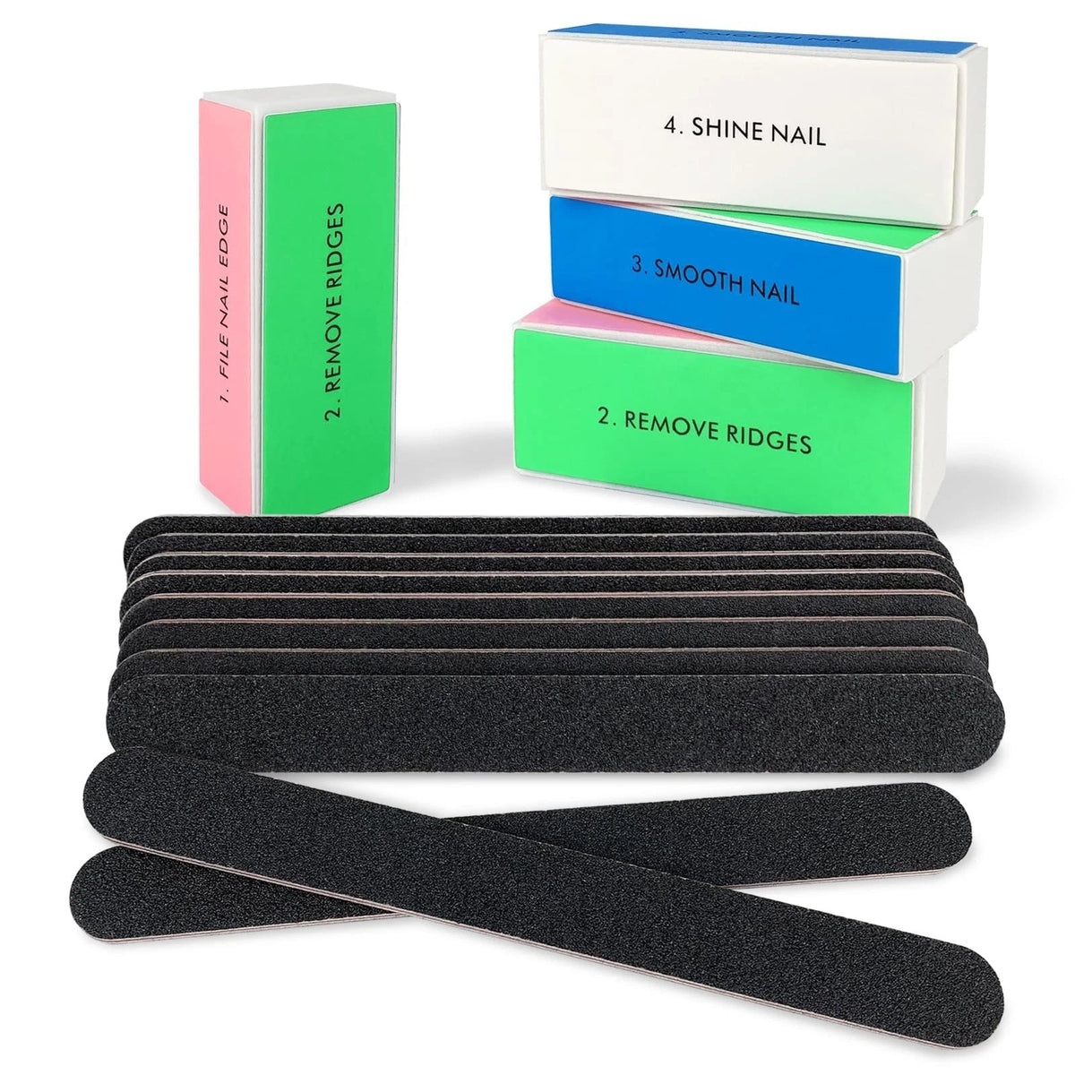14 Pack Nail Files and Buffers Set, Professional Manicure Tools Kit, 100/180 Gri