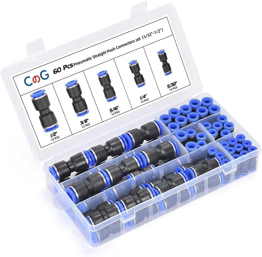 60Pcs Quick Connect Air Hose Fittings 5/32 1/4 5/16 3/8 1/2 inch Quick Rel