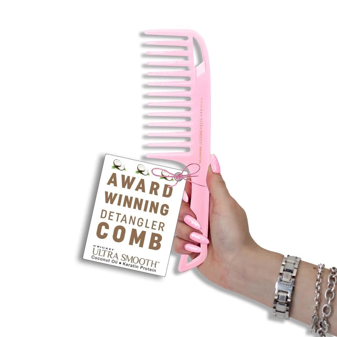Ultra Smooth Coconut Hair Pick Comb - Infused Pink Detangler