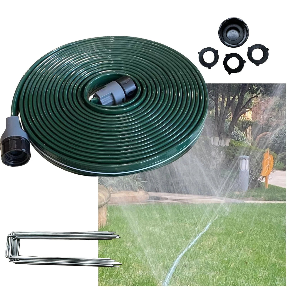 25 FT Flat Sprinkler Hose for Lawn Watering Garden Soaker hose with Holes New
