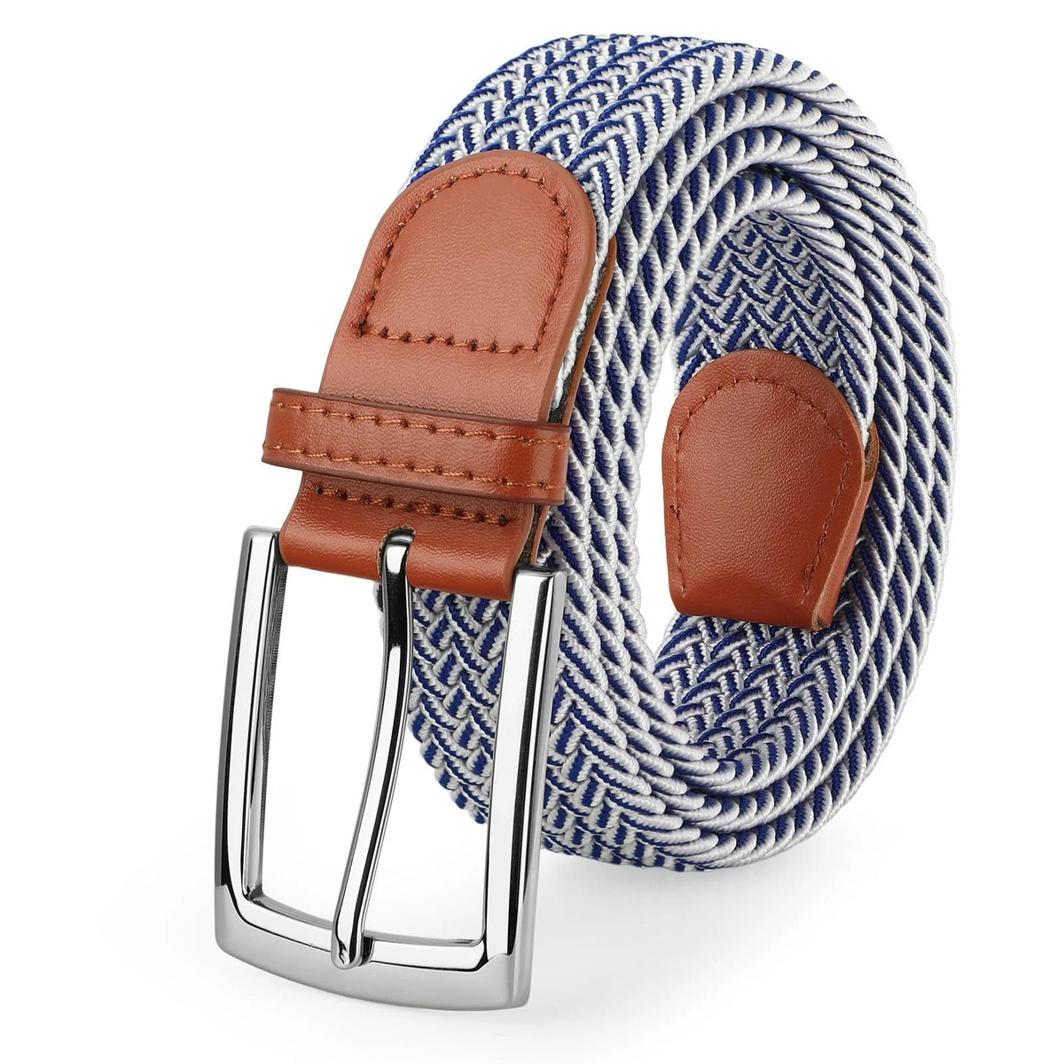 Elastic Fabric Braided Belts for Men, Stretch Woven Belts for Golf Casual Jeans