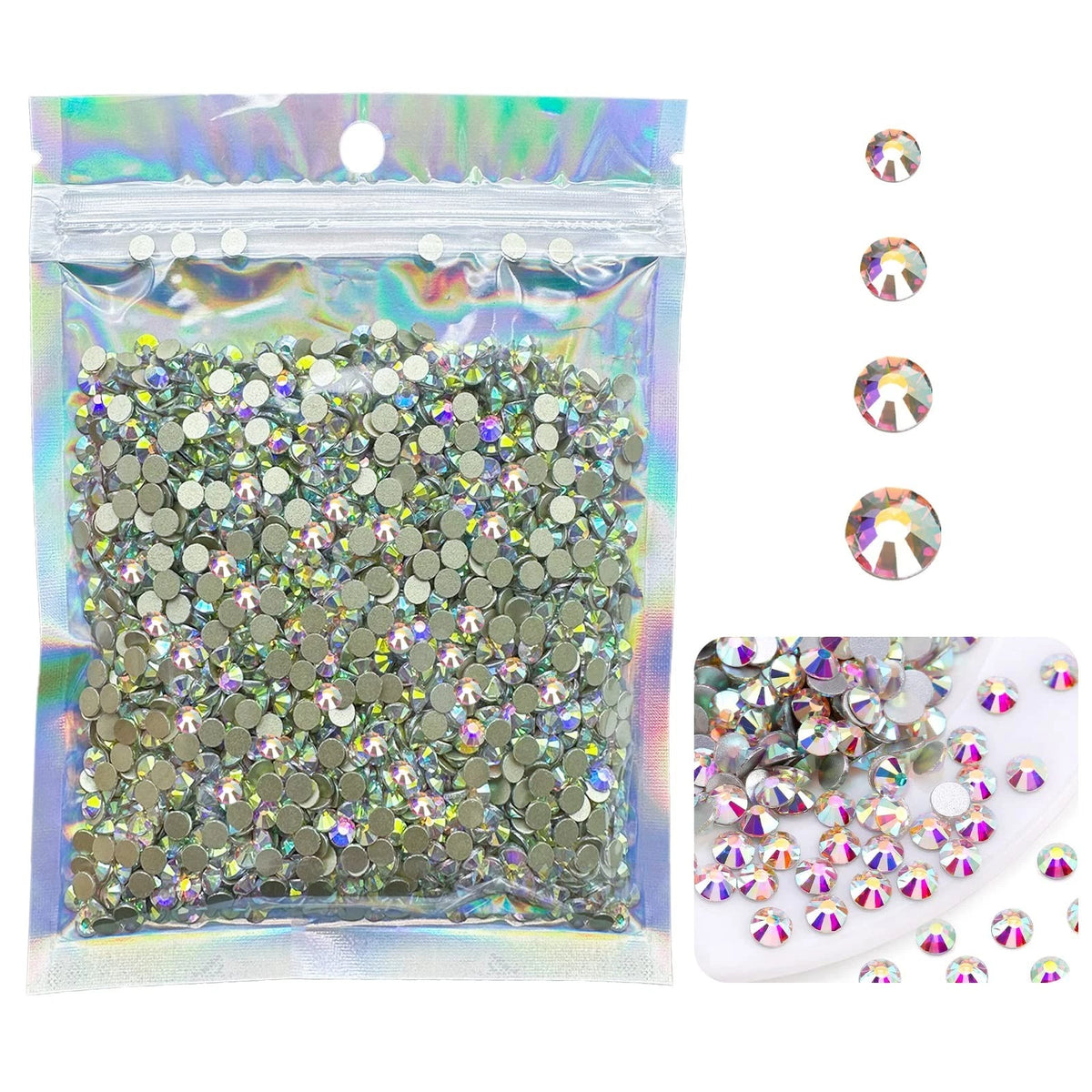 4320Pcs SS20 Flatback Rhinestones for Crafts Bulk-Glass Crystals AB Craft Gems J