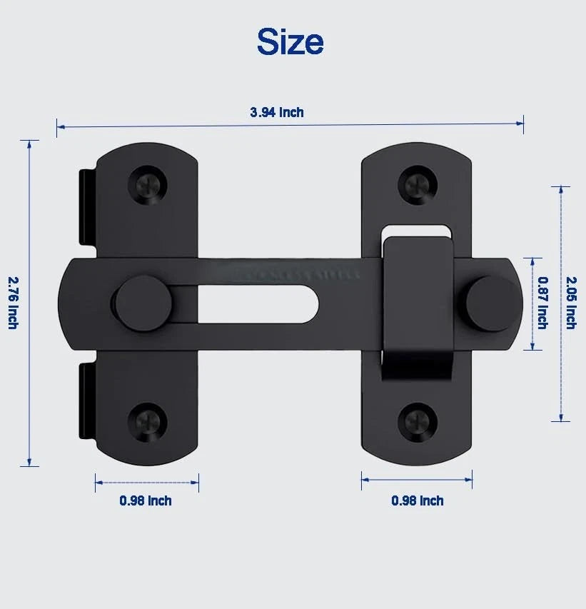 4 Flip Sliding Barn Door Lock, Heavy-Duty Stainless Steel Gate Latch for Privacy
