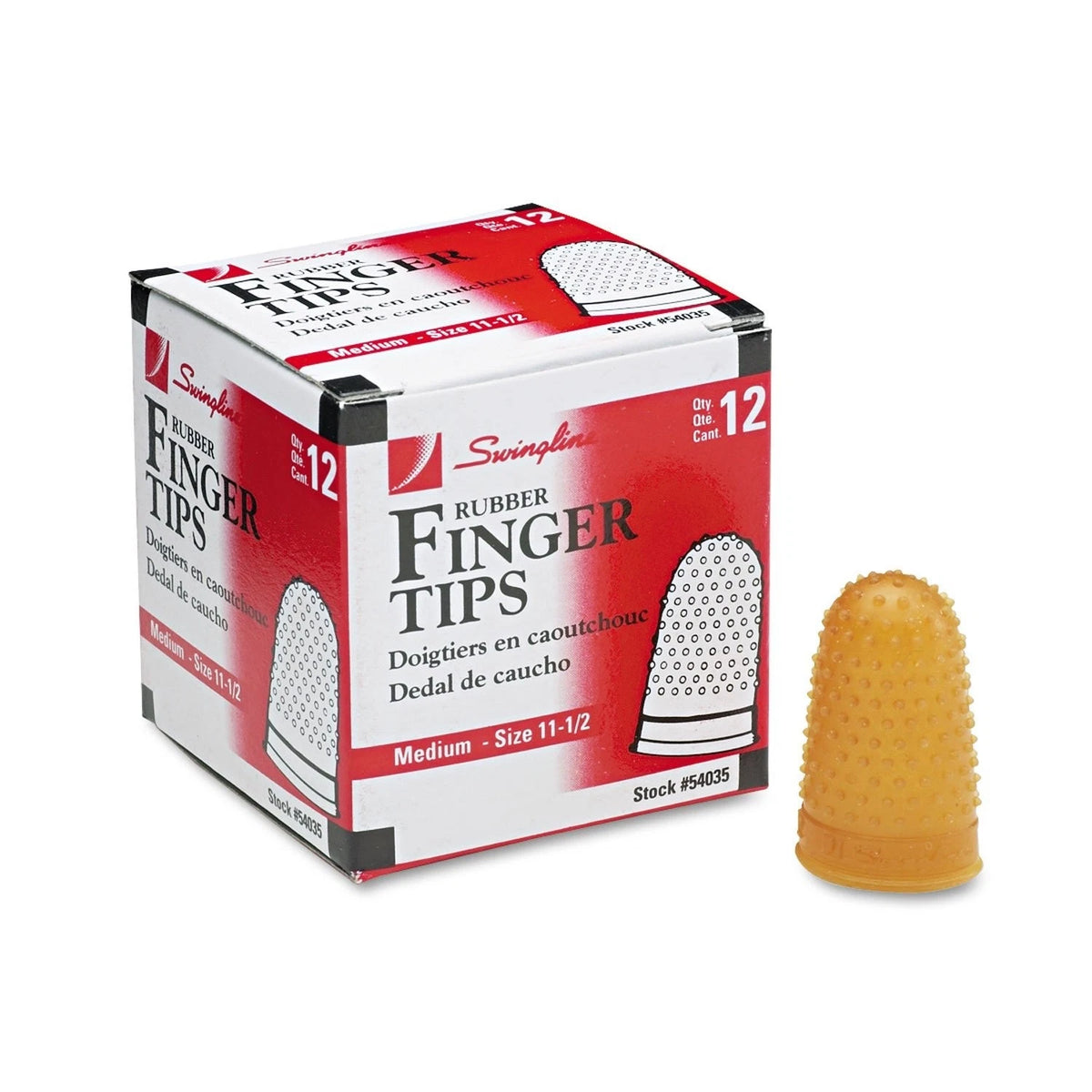 Swingline Rubber Finger Tips 13 (Large) Amber Dozen - 12 Pack