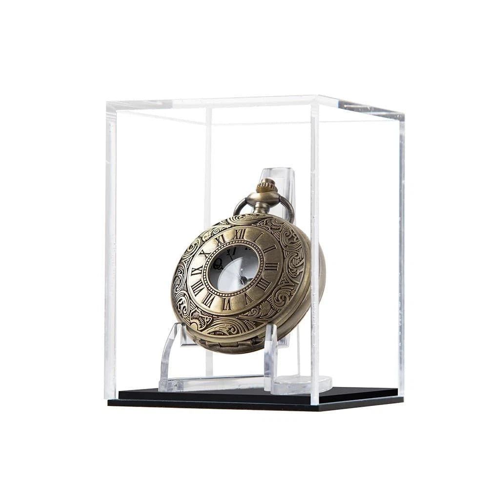 Pocket Watch Display Case Stand Cube Holder Clear Acrylic Box