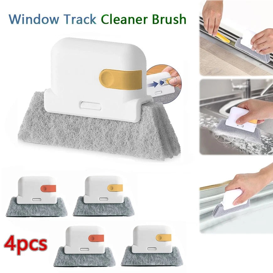 4pcs Window Track Deep Clean Kit, Multifunctional Groove Cleaning Brushes Tool.