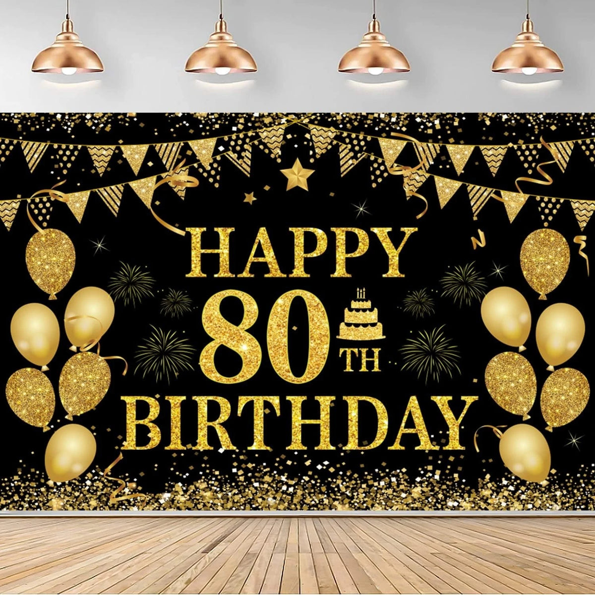 80th Birthday Decorations for Men Women Happy 80th Birthday Banners Decorati...
