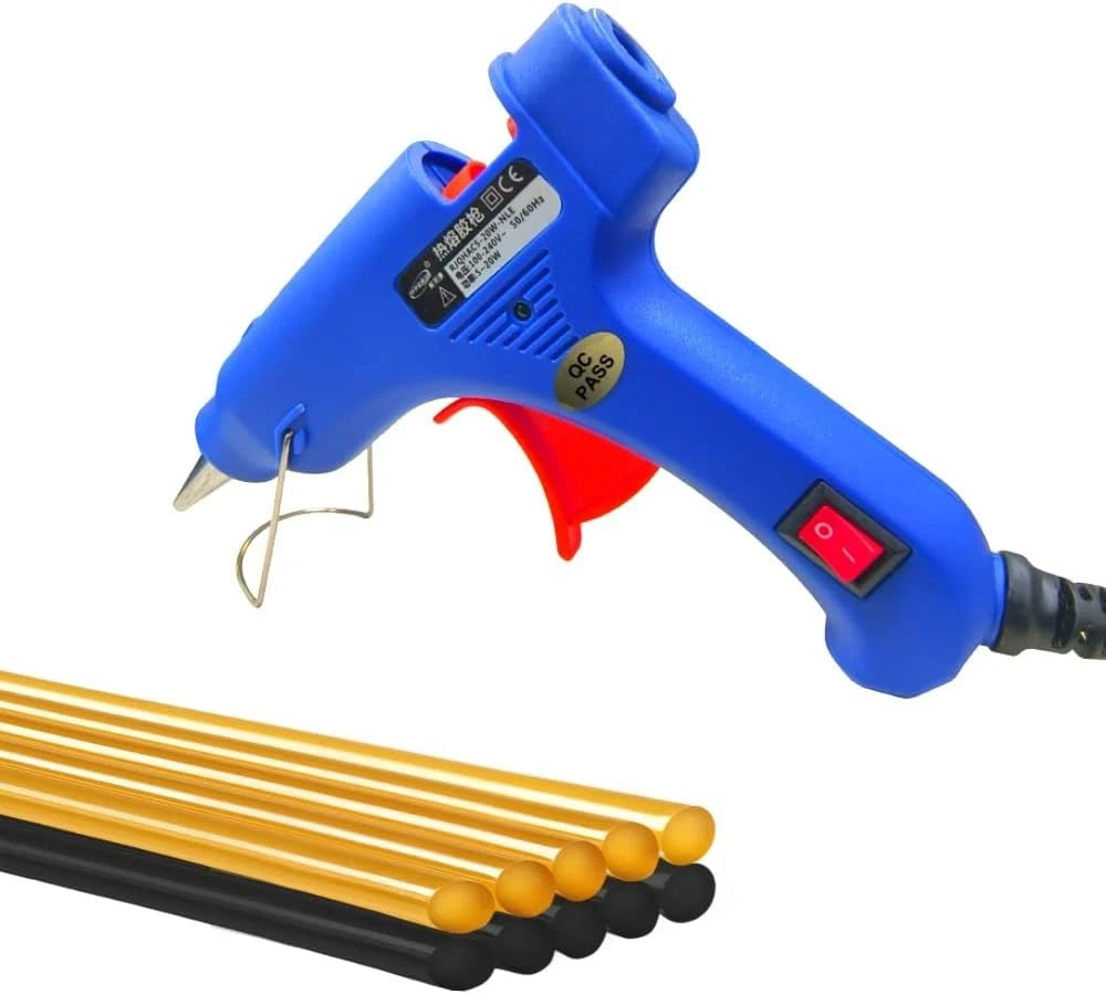 20W Mini Hot Glue Gun w/ 10Pcs Glue Sticks for Car Dent Repair Home Quick Repair
