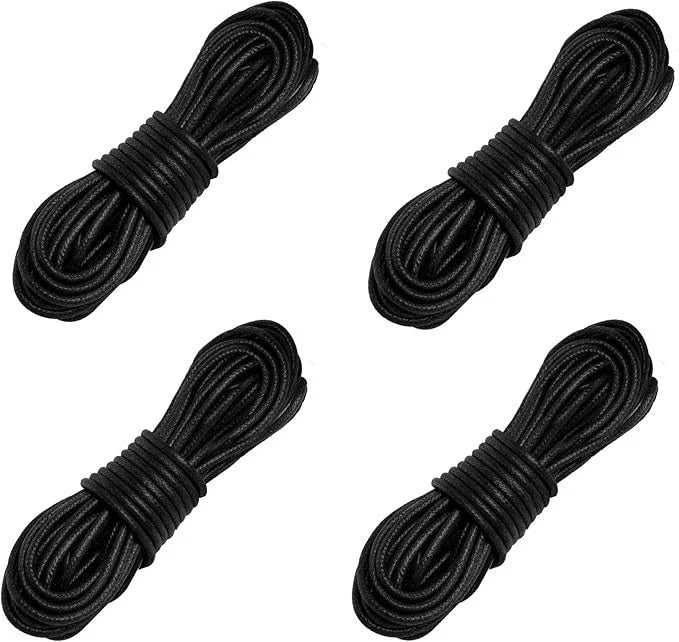 4 Pairs Waxed Round Shoe Laces 3/32 Dress Shoelaces Oxford Business Men Women
