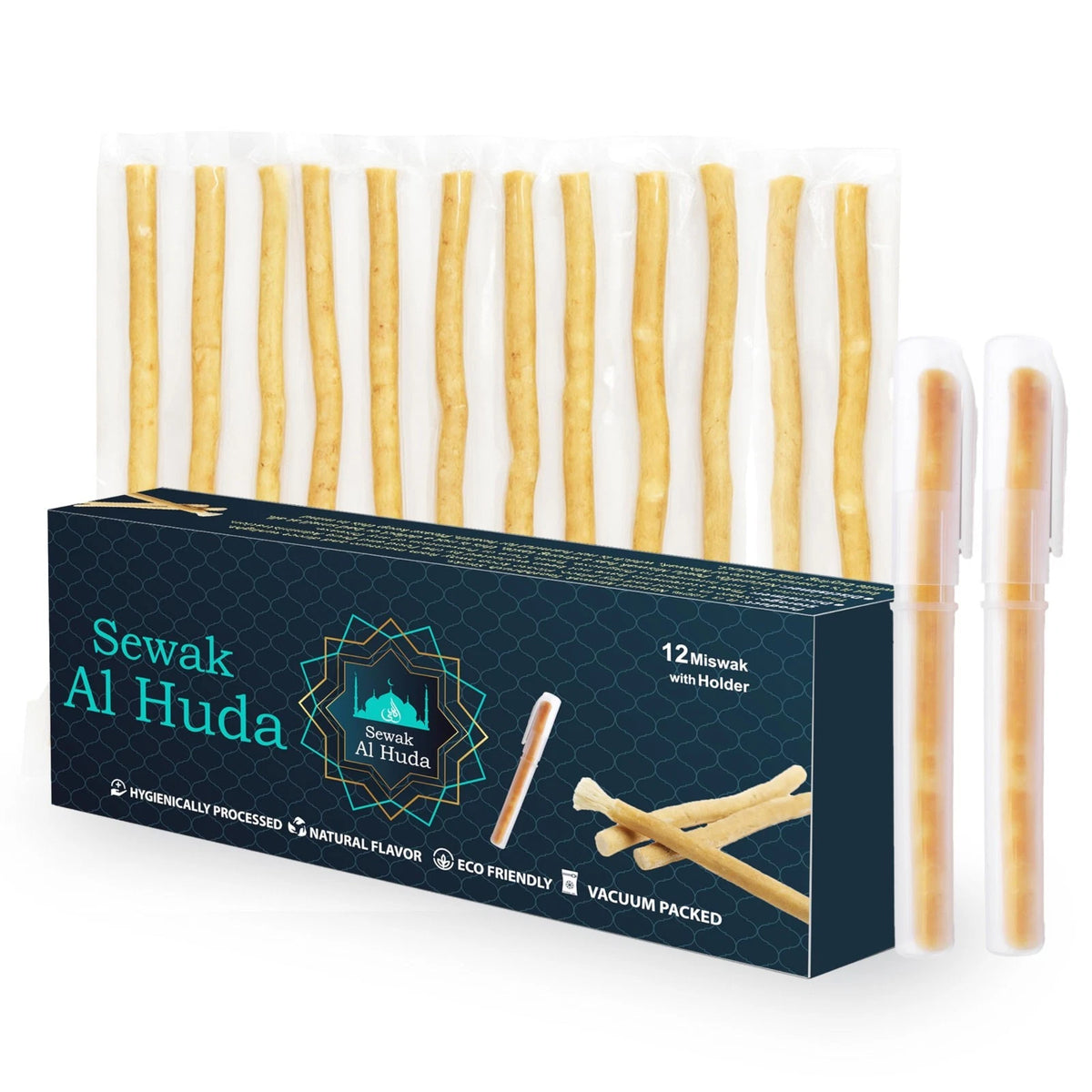 Pack of 12 Miswak Sticks Natural Toothbrush for Teeth Whitening Oral Health & F