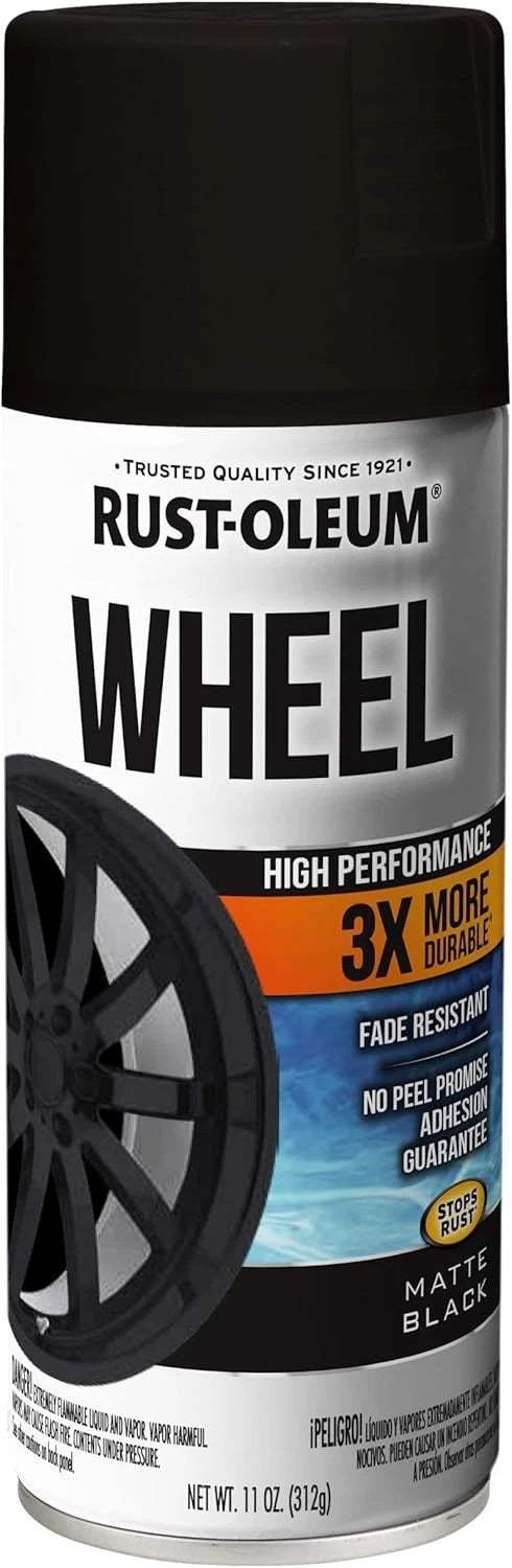 Rust-Oleum 366438 High Performance Wheel Spray Paint, 11 oz, Matte Black