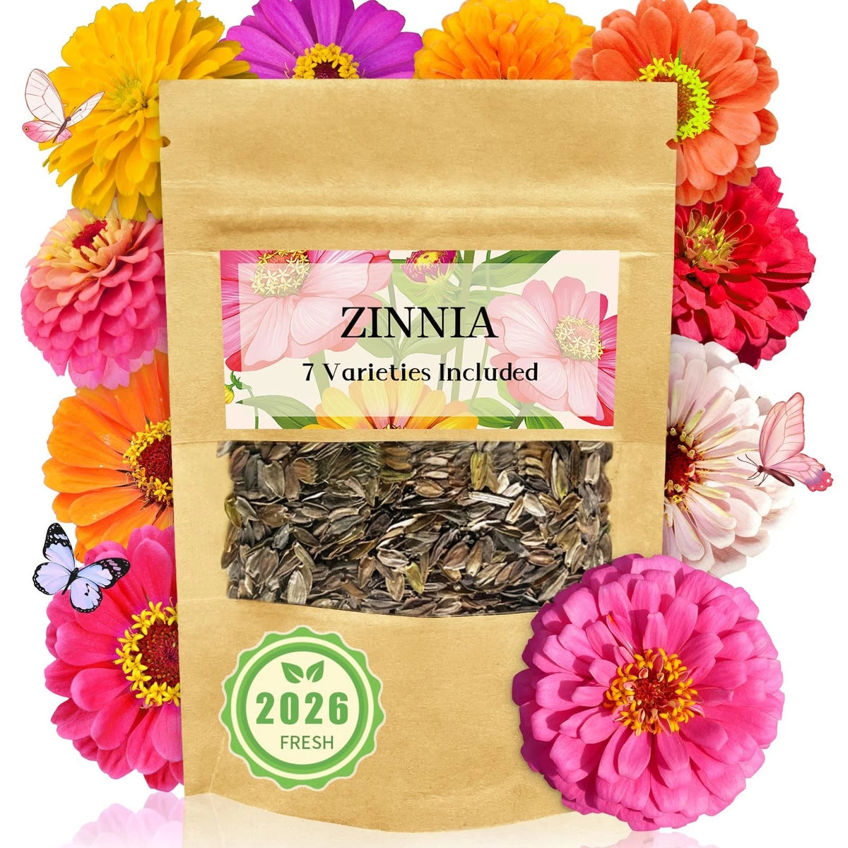 Zinnia Seeds Bulk 5,000 plus Outdoor Flower for Planting Giant Zinnia Seeds for