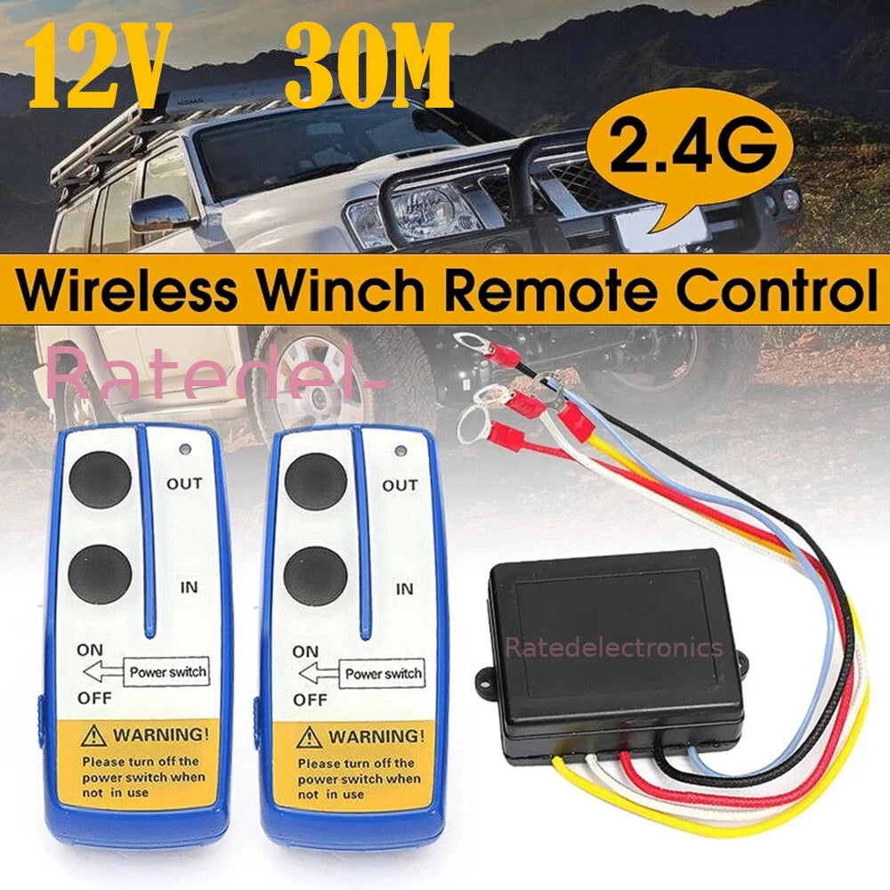 Wireless Winch Remote Control Key Receiver Switch Kit For Jeep Truck ATV 12V US