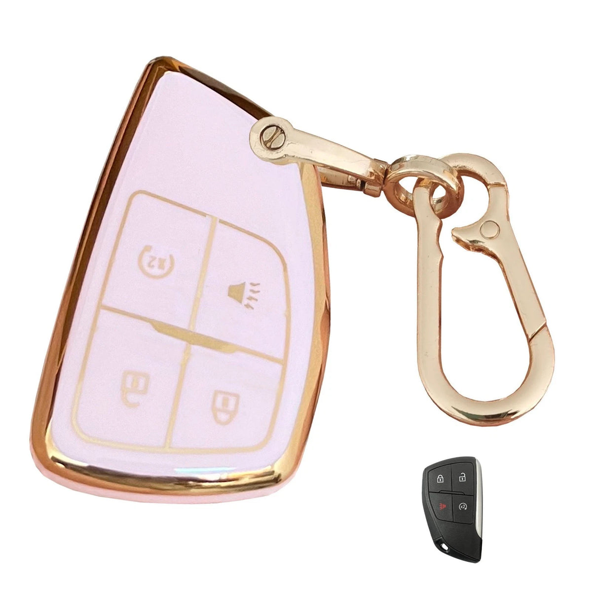 Pink for GMC Key Fob Cover with Keychain Fits for 2022-2025 Chevy Colorado Equin