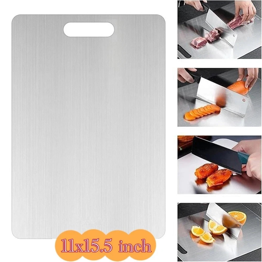 Titanium Cutting Board 100% Pure Non-Stick Double-Sided 11x15.5