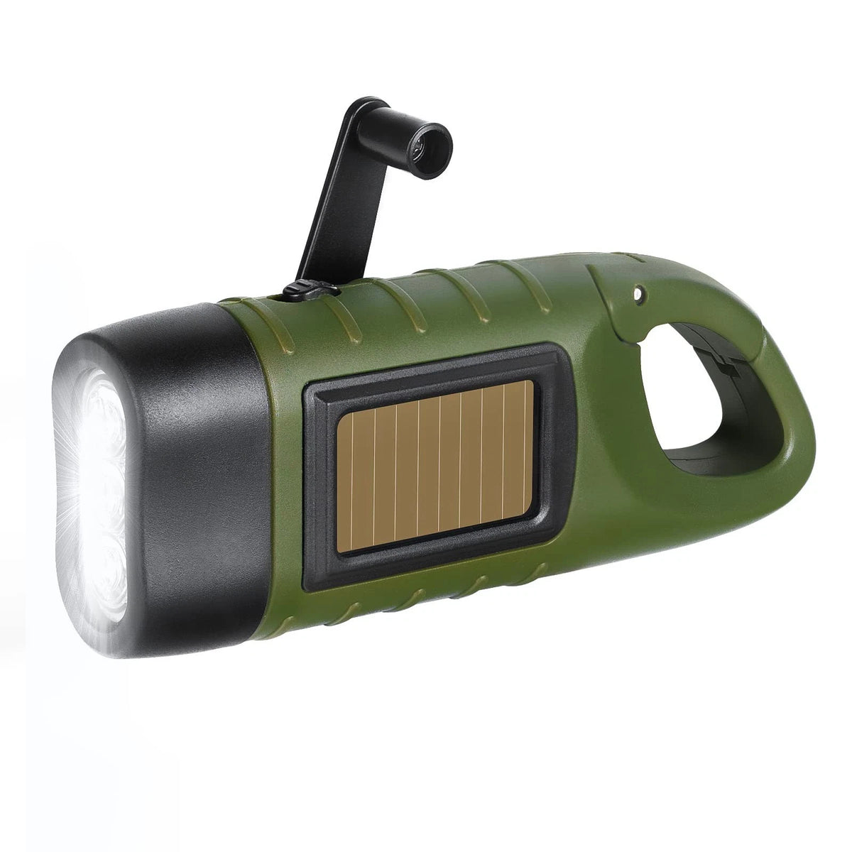 Hand Crank Solar Powered Flashlights,Compact Rechargeable LED Flashlight Hand...