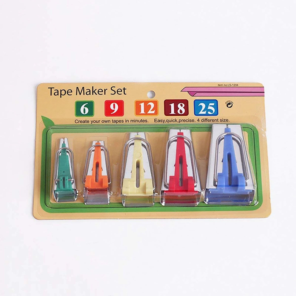 Bias Tape Maker Set 6MM/9MM/12MM/18MM/25MM 5 Sizes DIY Quilting Tools Kit