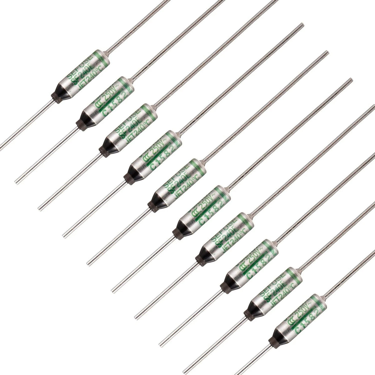 Reliable Thermal Fuses 10A 250V - 240°C Cutoffs Pack of 10 for Versatile Use