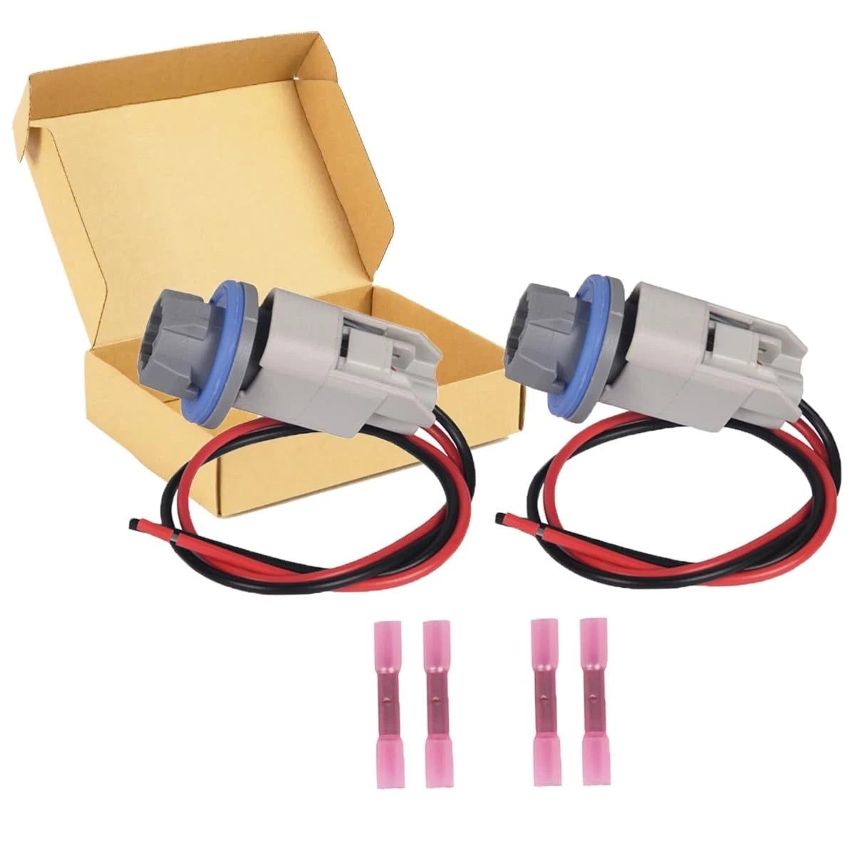 2 Set Rear License Plate Light Lamp Bulb Socket Connector Wiring Pigtail Kit ...