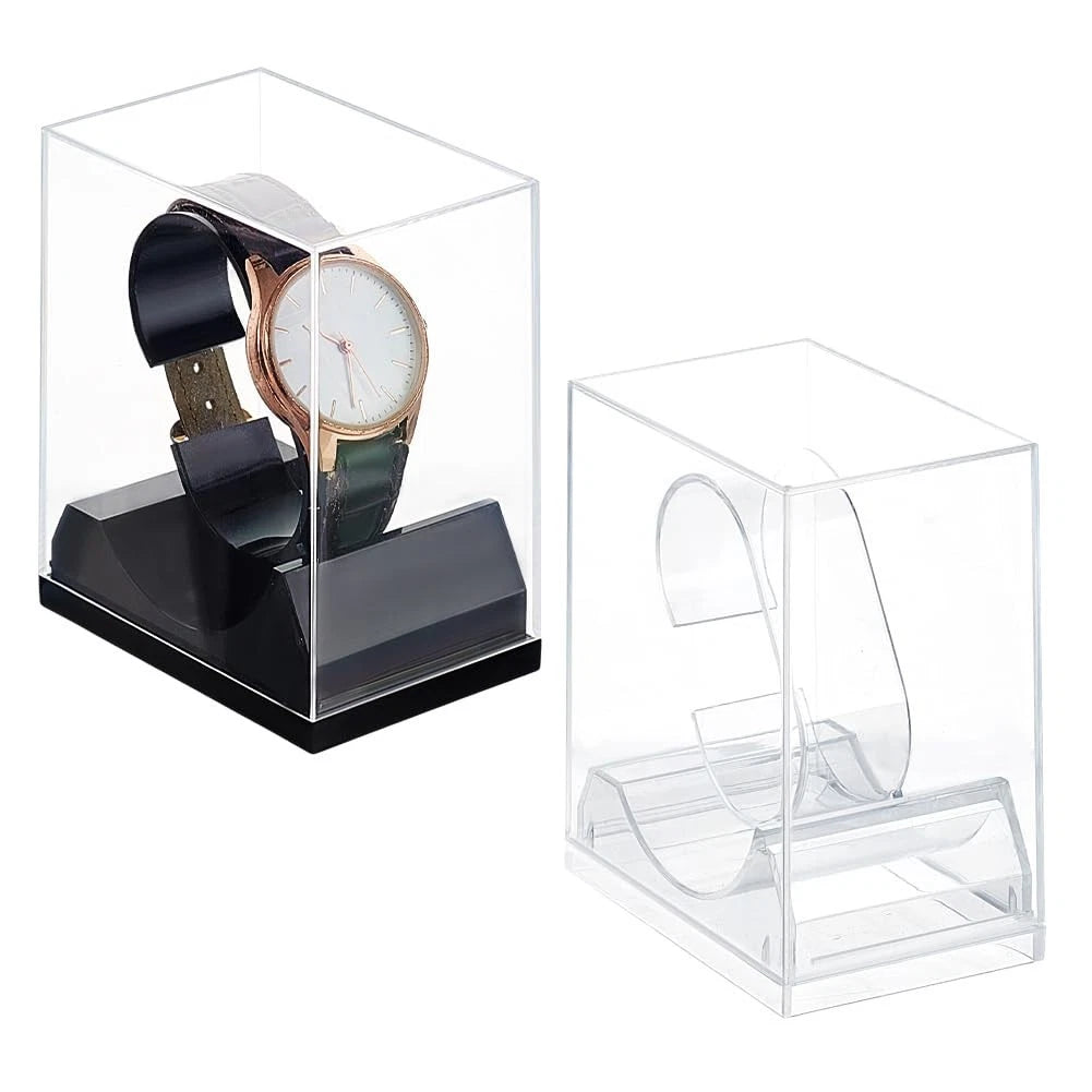2 Colors Watch Display Stand Boxes Single Watch Holder Acrylic Bracelet Display