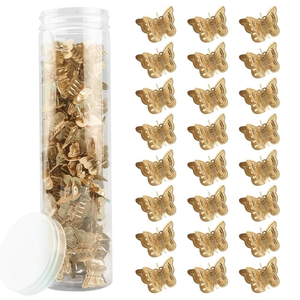 60PCS Mini Gold Butterfly Hair Clips for Hair with Box Glitter 90s Y2k Hair Acce
