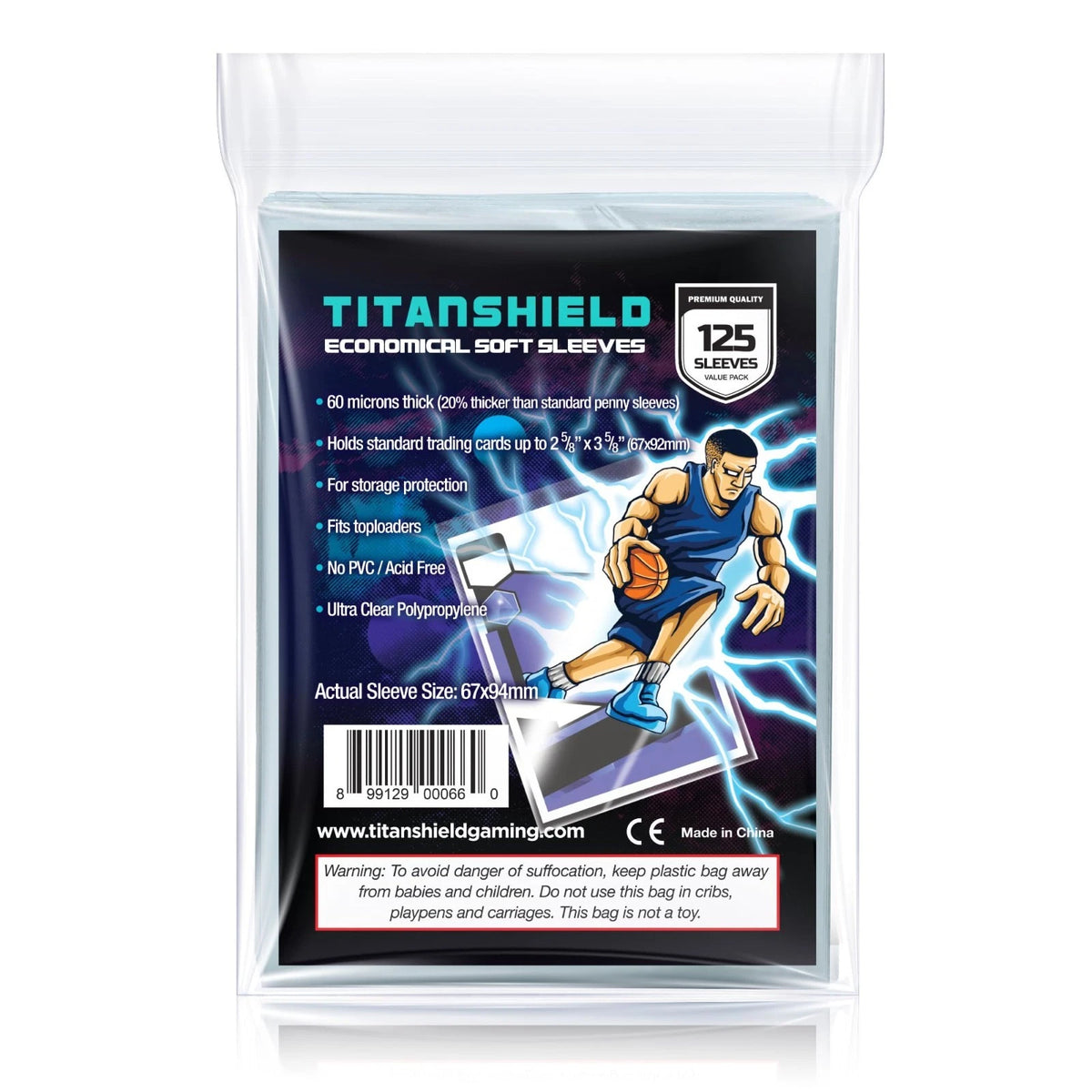 TitanShield 125 Count 60-Microns Thickness Soft Penny One Size, Transparent