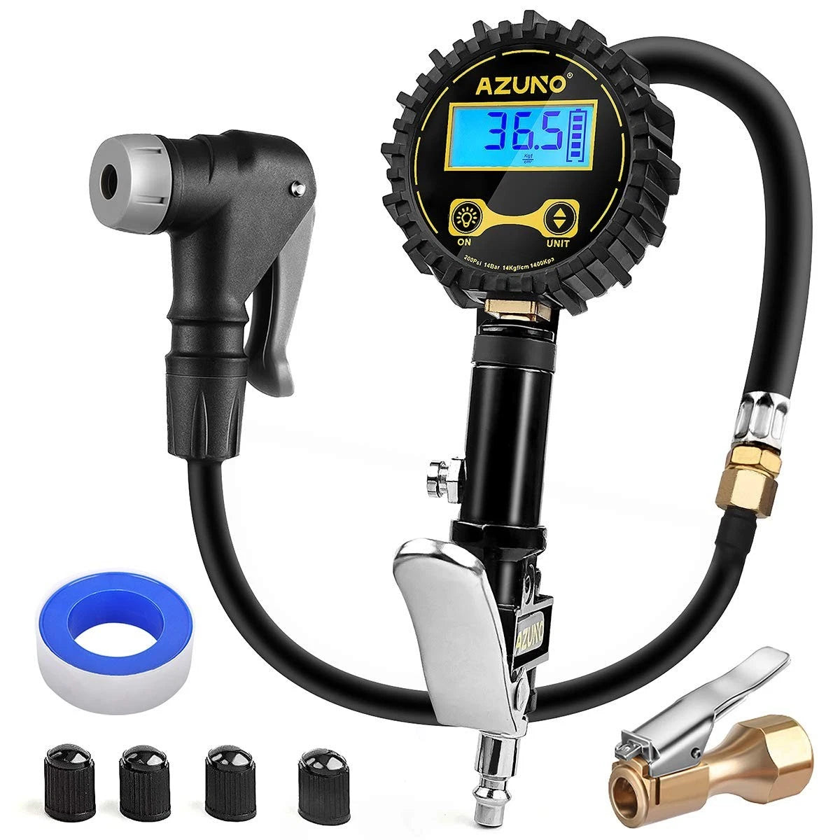 Bike Tire Inflator With Pressure Gauge Bicycle Presta And Schrader Clear NEW