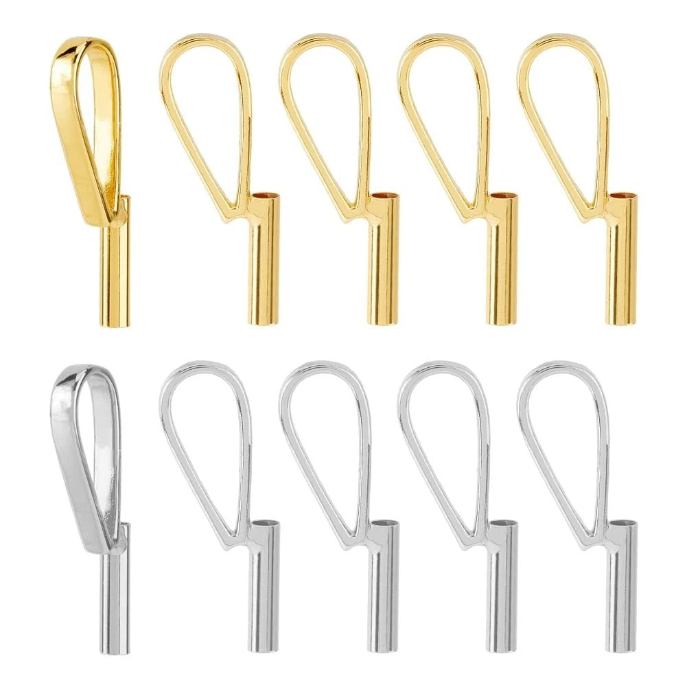10Pcs 2 Colors Vertical Pin to Pendant Brooch Pendant Converters Alloy Brooch...