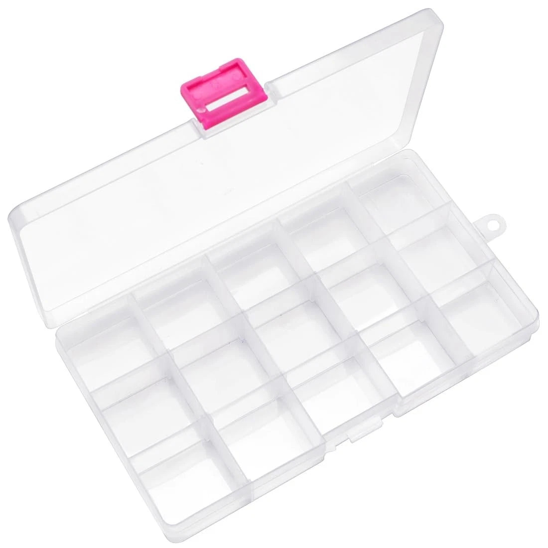 15 Grids Plastic Bead Organizer Box, Organizer Container Storage Box, Dividers f