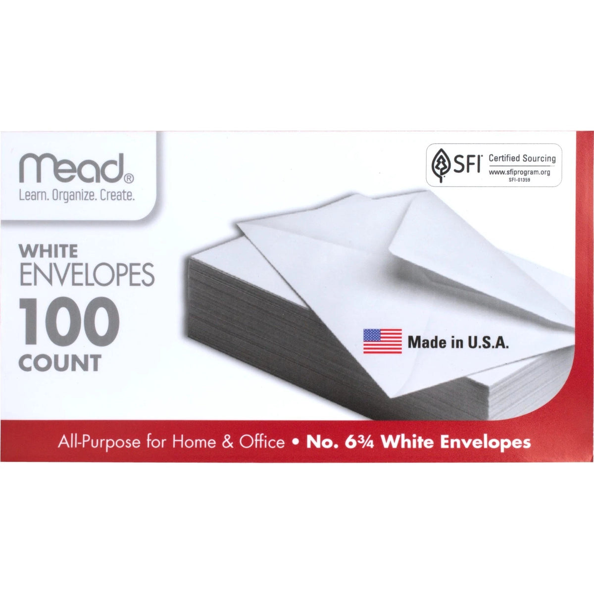 6 3/4 Inch White Gummed Flap Security Envelopes - 100 Count for Professionals