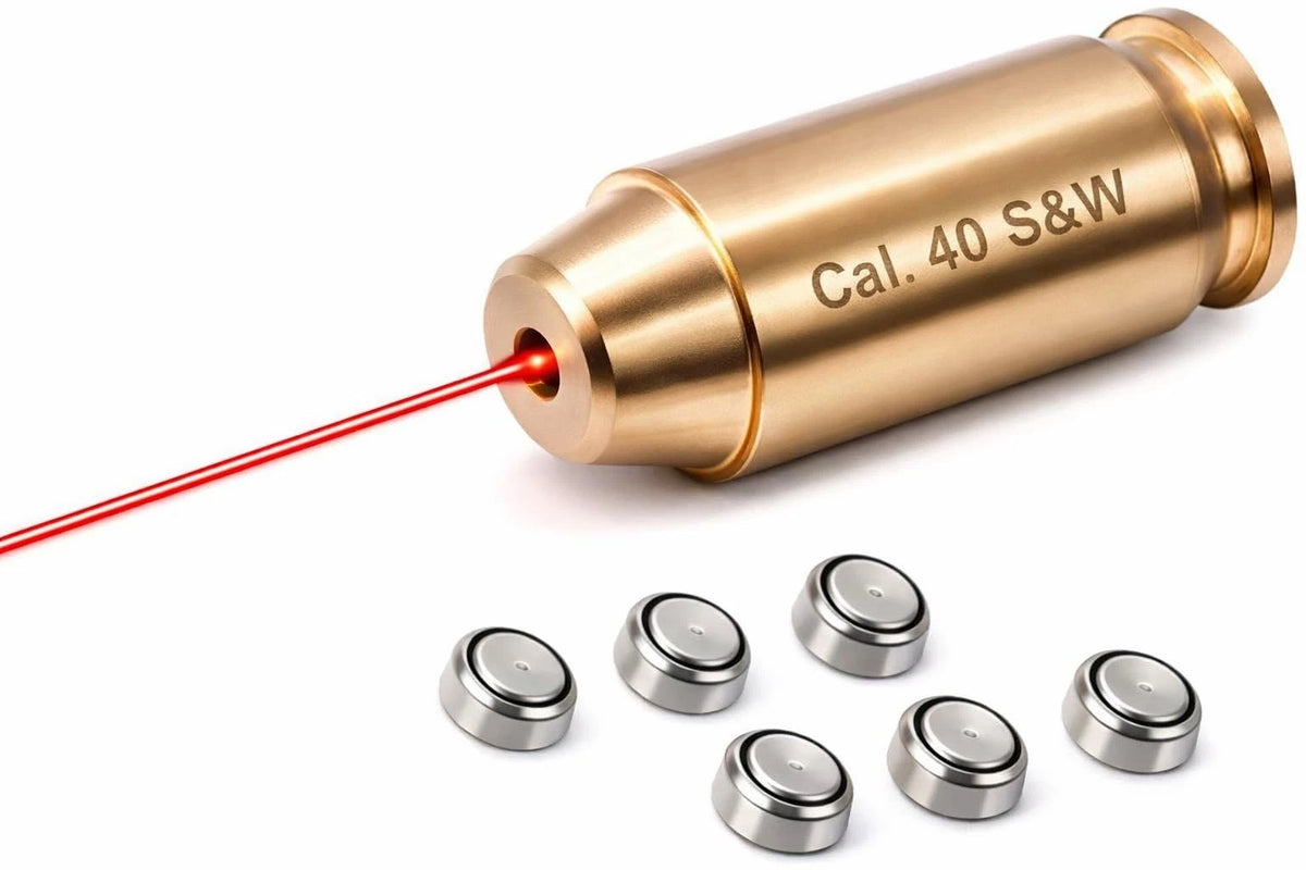Cal .40 Brass Laser Bore Sight Tactical Red Dot Aiming Scope Sight