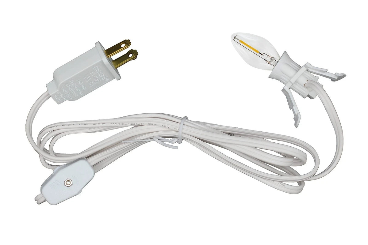 ?Single Light Replacement Clip in Lamp Cord for Christmas Village House Include