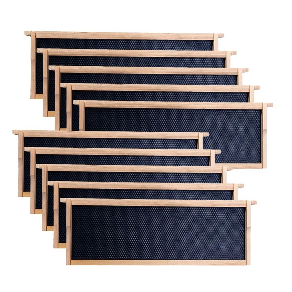 Medium Super Beehive Frames with Wax Foundations 10 Pack Honey Bee Frames